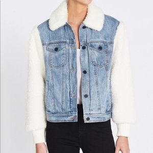 Rebecca Taylor Women's Blue Denim & Faux Fur Jacket